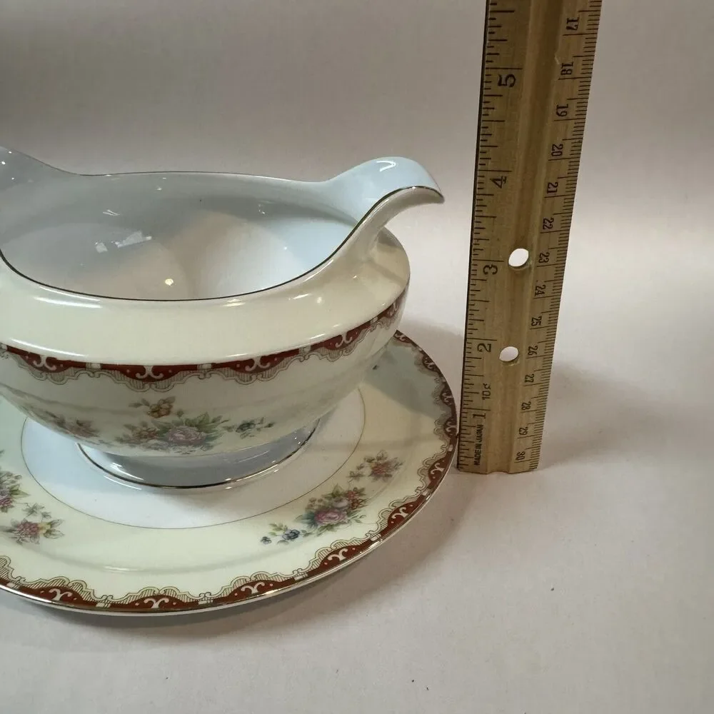 Royal Embassy China Gravy Boat Attached Under Plate‎ RUTLAND Japan